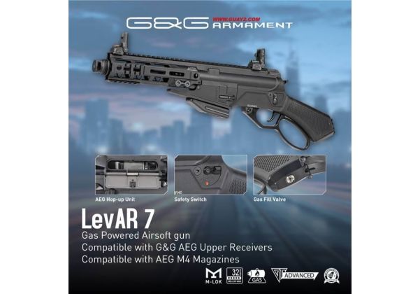 G&G LevAR 7インチ ガス式レバーアクションライフル-AIRSOFT GOGO エアガン・サバゲー用品通販