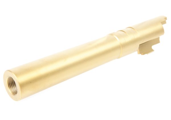 GK Tactical SAIスタイル 5インチ ステンレススチールアウターバレル Tokyo Marui ハイキャパ5.1 GBB用 - 金(きん)-AIRSOFT GOGO エアガン・サバゲー用品通販