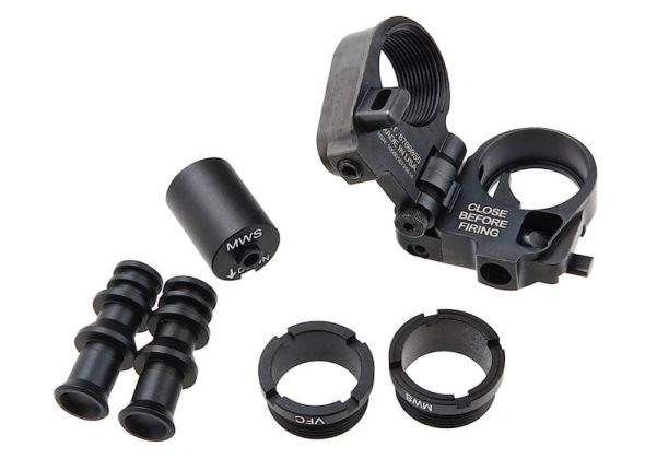 GK Tactical製ステンレススチール製折りたたみストックアダプター（Tokyo Marui/VFC(Umarex) M4エアソフトGBBライフル用） - ブラック-AIRSOFT GOGO エアガン・サバゲー用品通販