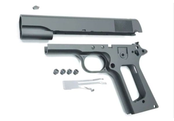 Guarder Tokyo Marui 1911シリーズ '70 GBB エアソフト GBBスライド＆フレーム (アルミ製、無刻印、ブラック)-AIRSOFT GOGO エアガン・サバゲー用品通販