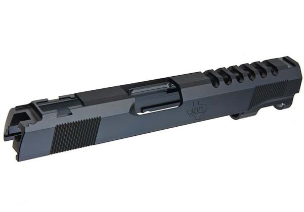 Guarder Tokyo Marui ハイキャパ 5.1 金(きん)マッチGBBスライド 軽量ノズルハウジング付き (スチールCNC、STIカスタム、ブラック)-AIRSOFT GOGO エアガン・サバゲー用品通販