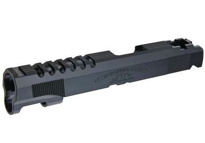 Guarder Tokyo Marui ハイキャパ 5.1 金(きん)マッチGBBスライド 軽量ノズルハウジング付き (スチールCNC、STIカスタム、ブラック)-AIRSOFT GOGO エアガン・サバゲー用品通販