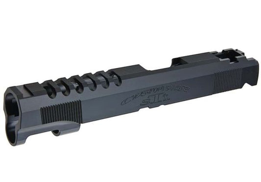 Guarder Tokyo Marui ハイキャパ 5.1 金(きん)マッチGBBスライド 軽量ノズルハウジング付き (スチールCNC、STIカスタム、ブラック)-AIRSOFT GOGO エアガン・サバゲー用品通販