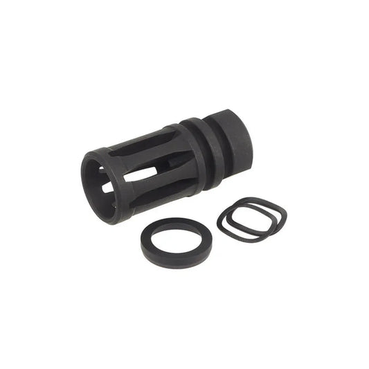 Guns Modify スチール CNC HK スタイル フラッシュ ハイダー 14mm 用 (GM0591)- ブラック-AIRSOFT GOGO エアガン・サバゲー用品通販