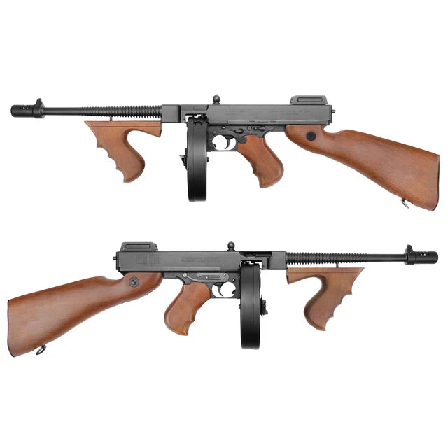KING ARMS トンプソン M1928 シカゴ AEG エアソフト - フェイクウッド (AG-258-BK)-AIRSOFT GOGO エアガン・サバゲー用品通販