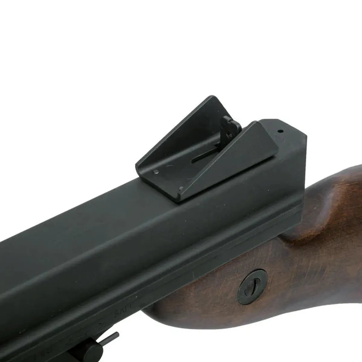King Arms トンプソン M1A1 ミリタリー AEG エアソフトガン - リアルウッド- ブラック(AG-263)-AIRSOFT GOGO エアガン・サバゲー用品通販