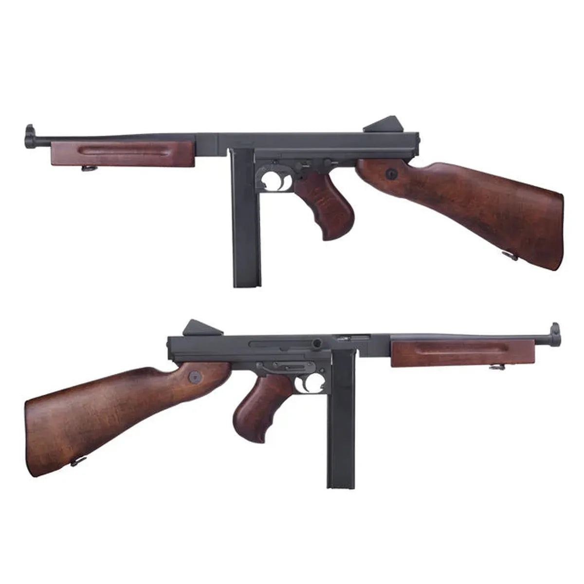 King Arms トンプソン M1A1 ミリタリー AEG エアソフトガン - リアルウッド- ブラック(AG-263)-AIRSOFT GOGO エアガン・サバゲー用品通販