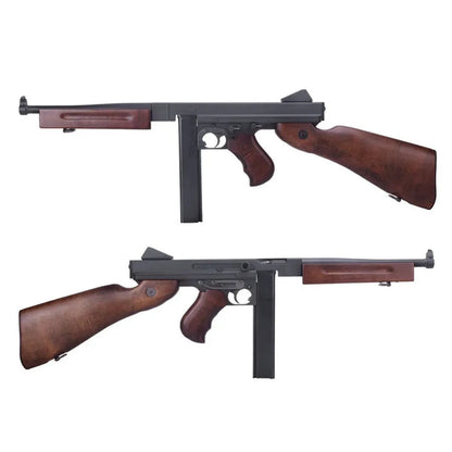 King Arms トンプソン M1A1 ミリタリー AEG エアソフトガン - リアルウッド- ブラック(AG-263)-AIRSOFT GOGO エアガン・サバゲー用品通販