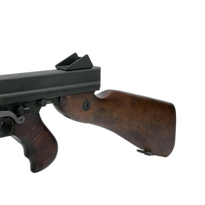 King Arms トンプソン M1A1 ミリタリー AEG エアソフトガン - リアルウッド- シルバー(AG-263) (Copy)-AIRSOFT GOGO エアガン・サバゲー用品通販
