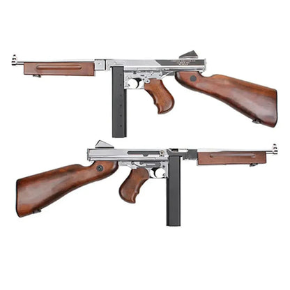 King Arms トンプソン M1A1 ミリタリー AEG エアソフトガン - リアルウッド- シルバー(AG-263) (Copy)-AIRSOFT GOGO エアガン・サバゲー用品通販