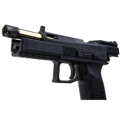 KJ WORKS P-09 CO2 GBB エアソフトピストル (光学対応) - ブラック (ネジ付きアウターバレル)-AIRSOFT GOGO エアガン・サバゲー用品通販