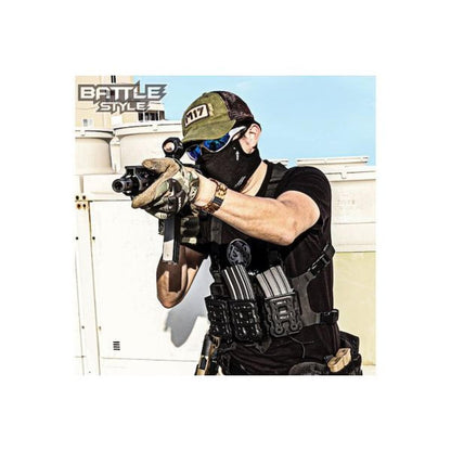LAYLAX (バトル スタイル) AEROFLEX フェイス ガード - ブラック (サイズ L-XL)-AIRSOFT GOGO エアガン・サバゲー用品通販