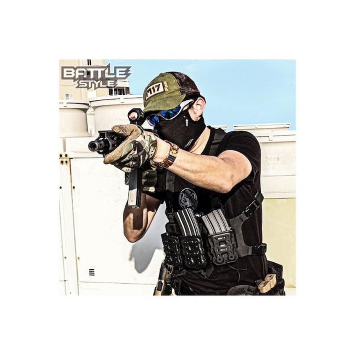 LAYLAX (バトル スタイル) AEROFLEX フェイス ガード - ブラック (サイズ SM)-AIRSOFT GOGO エアガン・サバゲー用品通販
