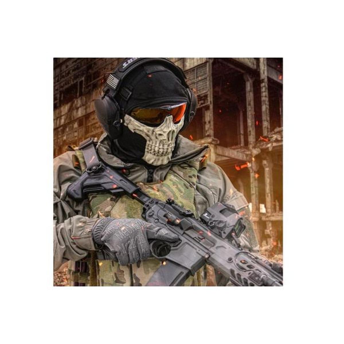 LAYLAX (バトルスタイル) スカルフェイスガード(ボーンホワイト)-AIRSOFT GOGO エアガン・サバゲー用品通販
