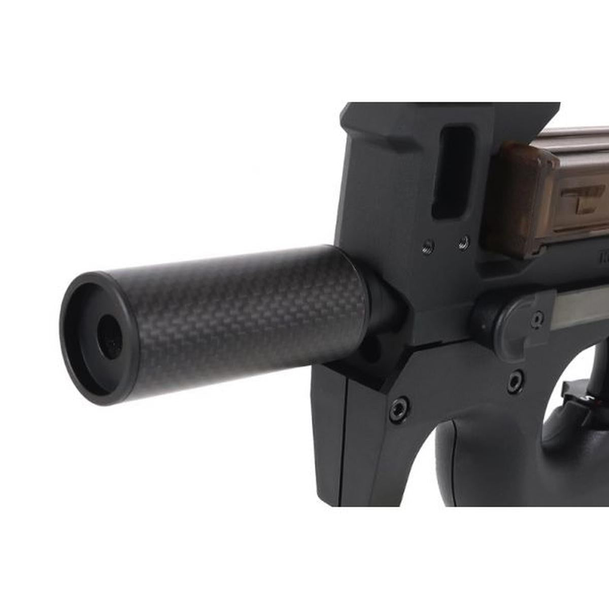 LAYLAX MODE-2 カーボンファイバー製FATサイレンサー (逆ネジ14MM、L:150MM)-AIRSOFT GOGO エアガン・サバゲー用品通販