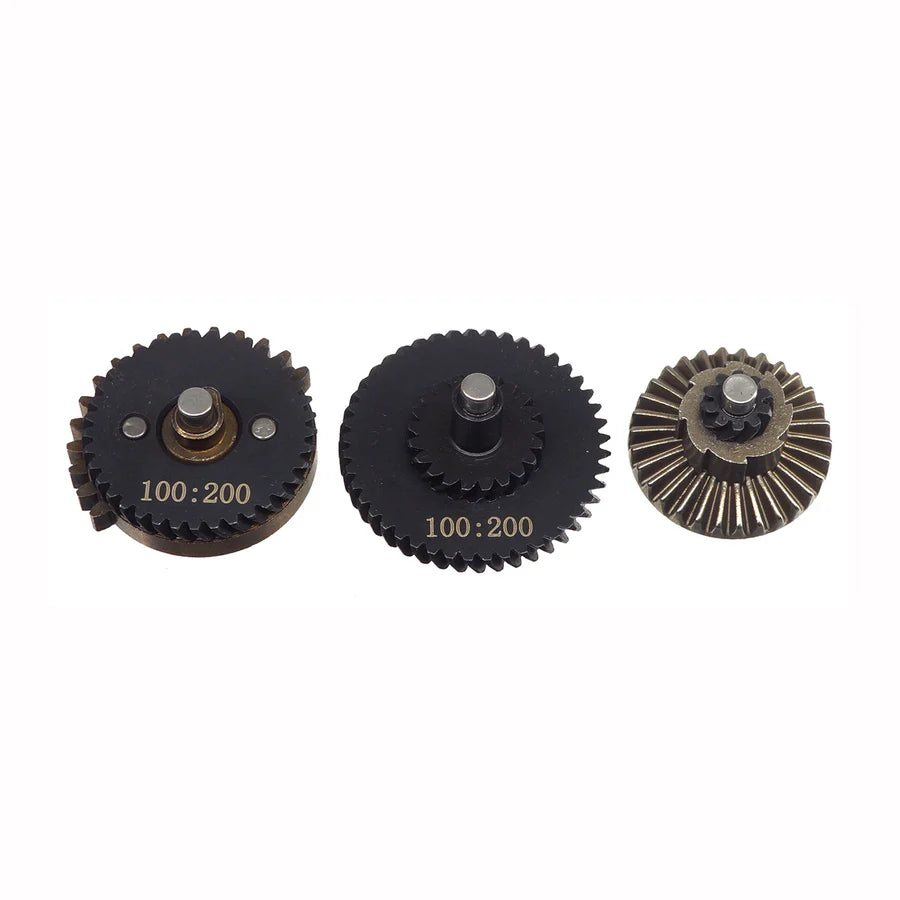 Leopard 4mm Axis 100:200 スチールギアセット AEGエアソフト用 (100200-4) - ブラック-AIRSOFT GOGO エアガン・サバゲー用品通販