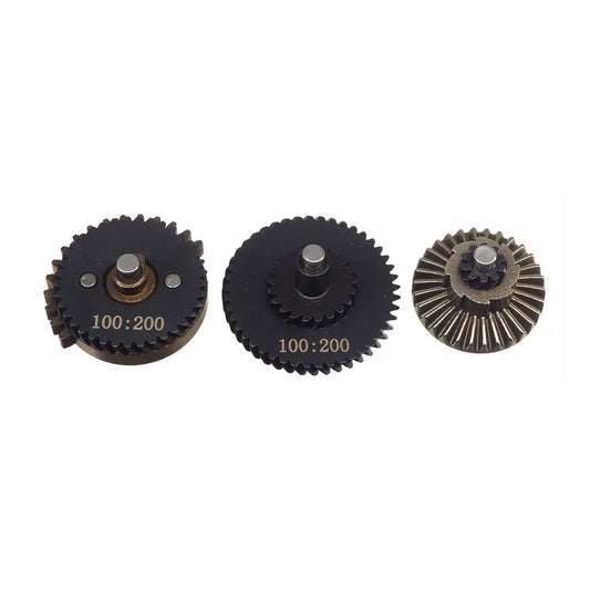 Leopard 4mm Axis 100:200 スチールギアセット AEGエアソフト用 (100200-4) - ブラック-AIRSOFT GOGO エアガン・サバゲー用品通販