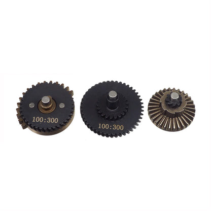 Leopard 4mm Axis 100:300 スチールギアセット AEGエアソフト用 (100300-4) - ブラック-AIRSOFT GOGO エアガン・サバゲー用品通販