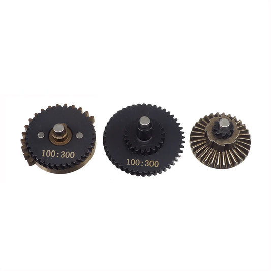 Leopard 4mm Axis 100:300 スチールギアセット AEGエアソフト用 (100300-4) - ブラック-AIRSOFT GOGO エアガン・サバゲー用品通販