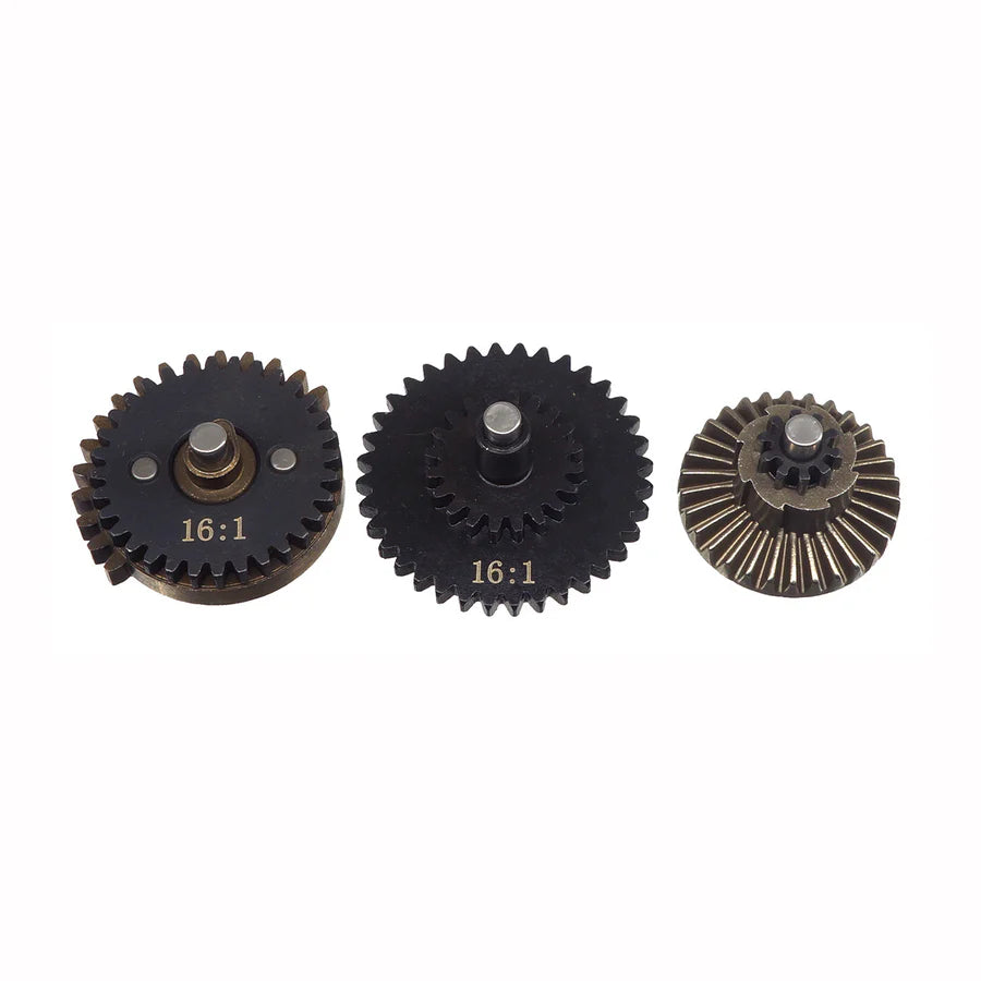 Leopard 4mm Axis 16:1 スチールギアセット（AEGエアソフト用）（161-4） - ブラック-AIRSOFT GOGO エアガン・サバゲー用品通販