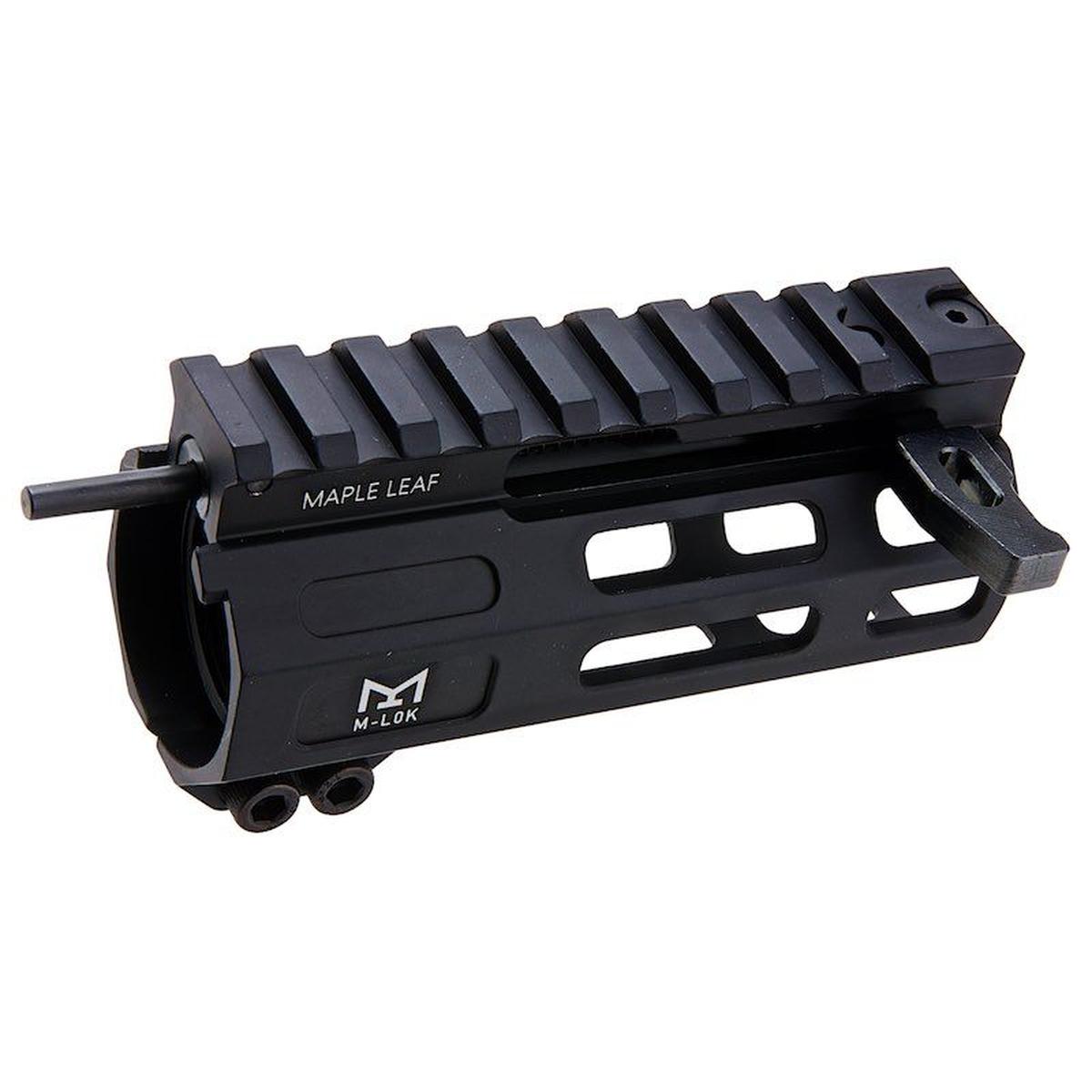 MAPLE LEAF 「フロントチャージ」M-LOK ハンドガード WE / VFC / GHK M4 GBBR 用 (CNC、4 インチ、ブラック)-AIRSOFT GOGO エアガン・サバゲー用品通販