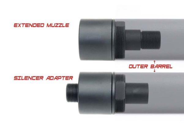 Maple Leaf サイレンサーアダプターーヘッド TM VSR-10 G-SPEC アウターバレル用 - BK (14mm CCW)-AIRSOFT GOGO エアガン・サバゲー用品通販