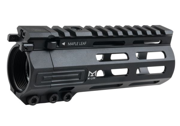 Maple Leaf製「TakeDown」M-Lokハンドガード（WE / VFC / GHK M4 GBBR用）（CNC加工、5.5インチ、ブラック）-AIRSOFT GOGO エアガン・サバゲー用品通販