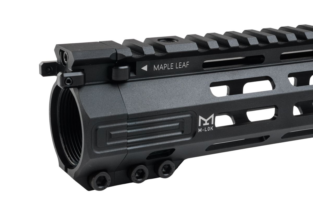Maple Leaf製「TakeDown」M-Lokハンドガード（WE / VFC / GHK M4 GBBR用）（CNC加工、9.5インチ、ブラック）-AIRSOFT GOGO エアガン・サバゲー用品通販