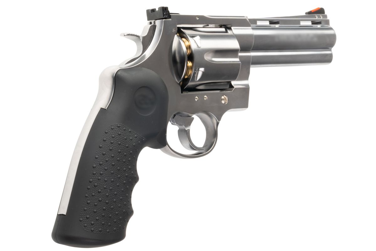 MARUSHIN アナコンダ 44 マグナム リボルバー (4 インチ) - 銀(ぎん)、HOUGE グリップ付き-AIRSOFT GOGO エアガン・サバゲー用品通販