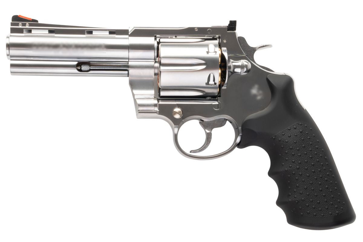MARUSHIN アナコンダ 44 マグナム リボルバー (4 インチ) - 銀(ぎん)、HOUGE グリップ付き-AIRSOFT GOGO エアガン・サバゲー用品通販