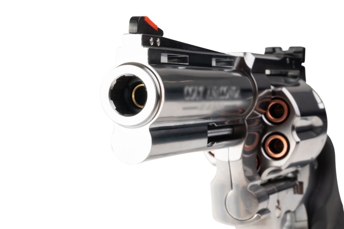 MARUSHIN アナコンダ 44 マグナム リボルバー (4 インチ) - 銀(ぎん)、HOUGE グリップ付き-AIRSOFT GOGO エアガン・サバゲー用品通販
