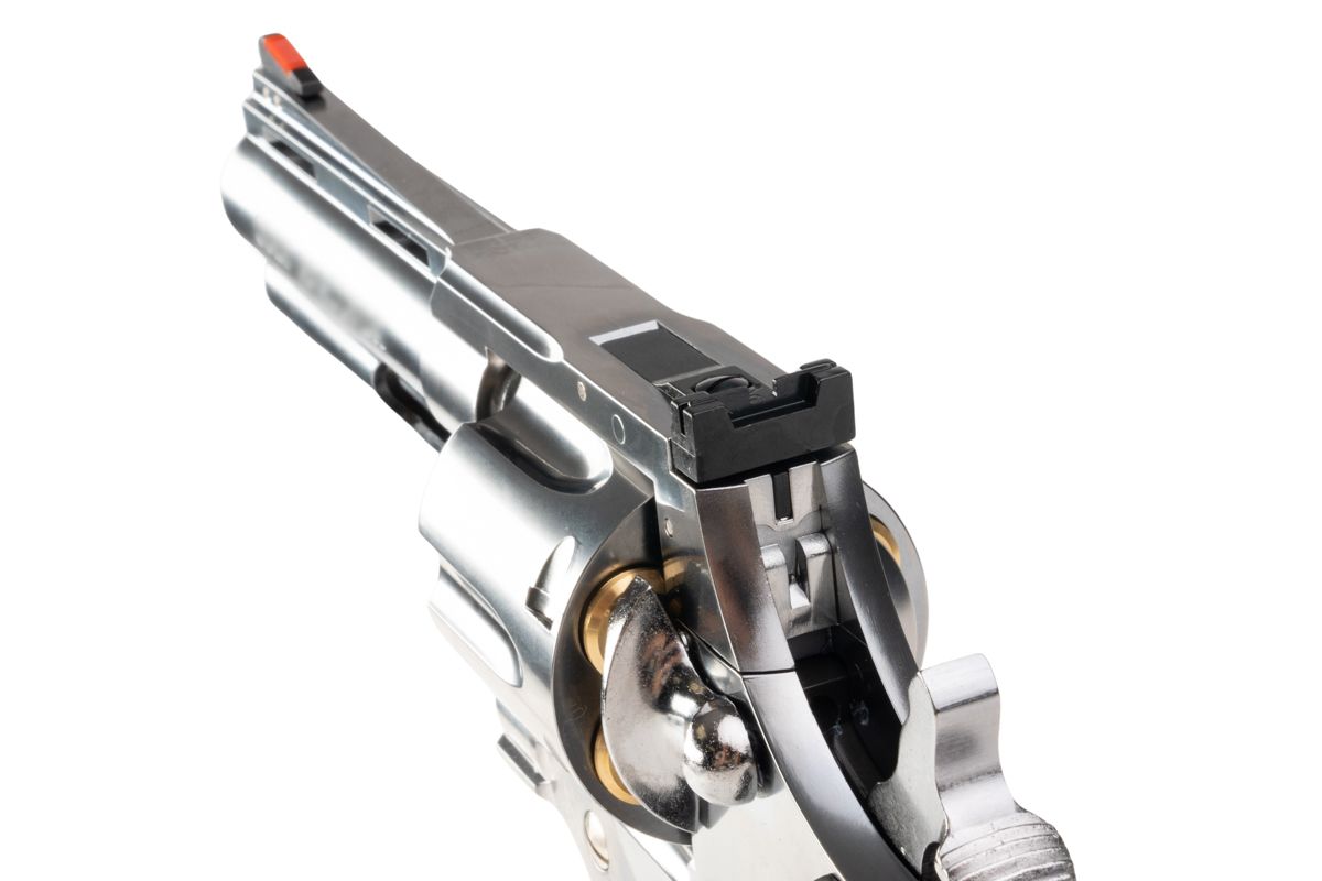 MARUSHIN アナコンダ 44 マグナム リボルバー (4 インチ) - 銀(ぎん)、HOUGE グリップ付き-AIRSOFT GOGO エアガン・サバゲー用品通販