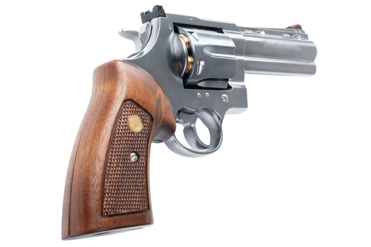 MARUSHIN アナコンダ 44 マグナム リボルバー (4 インチ) - 銀(ぎん) ウッドグリップ付き-AIRSOFT GOGO エアガン・サバゲー用品通販