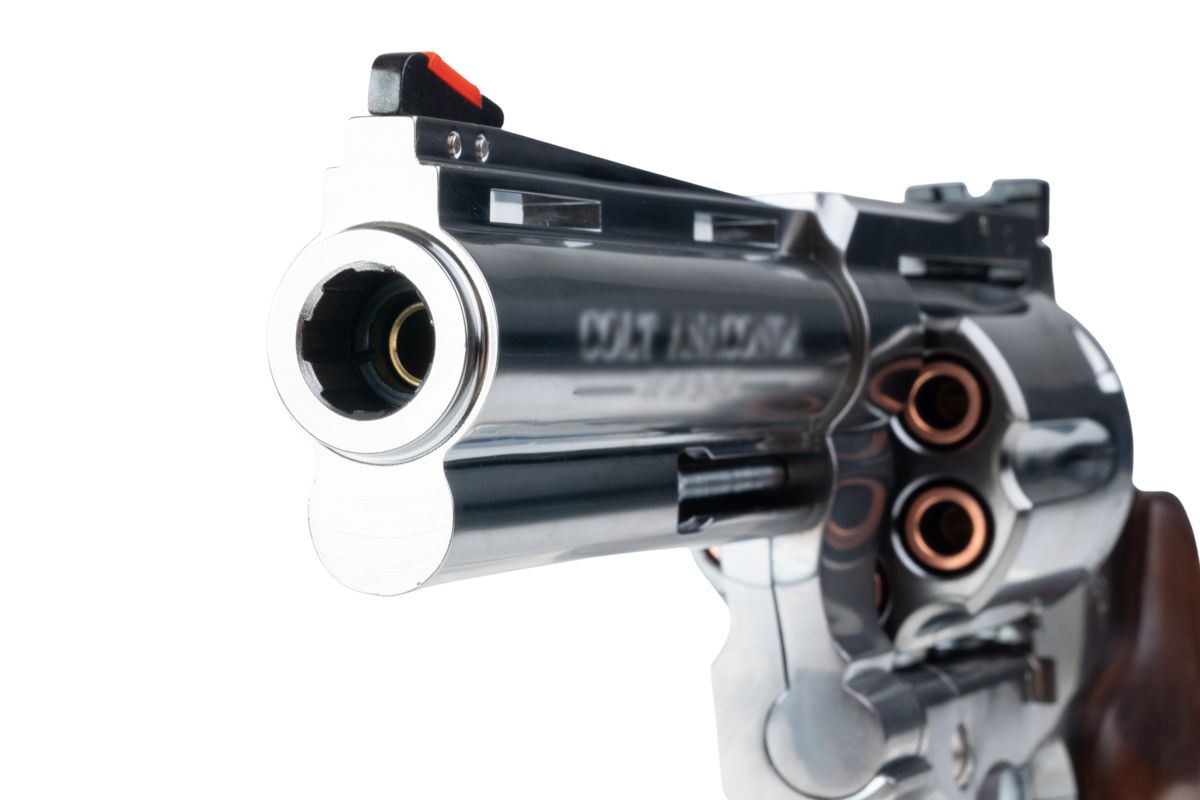 MARUSHIN アナコンダ 44 マグナム リボルバー (4 インチ) - 銀(ぎん) ウッドグリップ付き-AIRSOFT GOGO エアガン・サバゲー用品通販