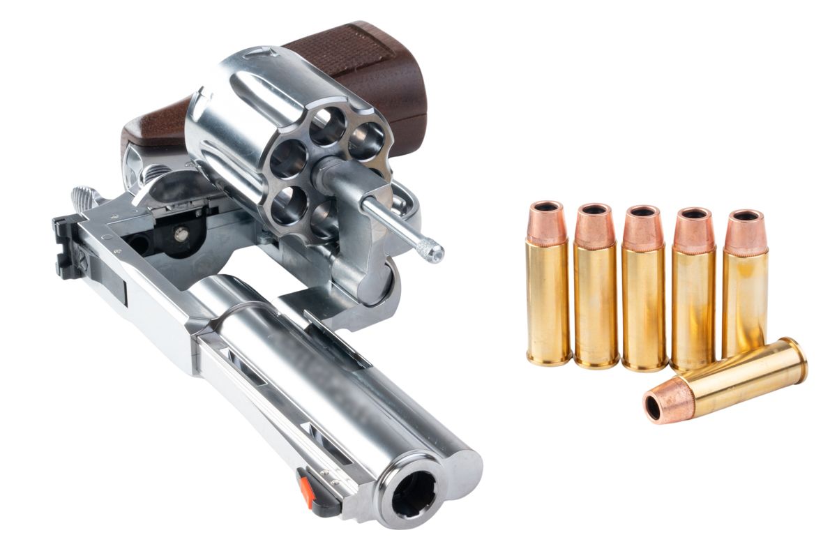 MARUSHIN アナコンダ 44 マグナム リボルバー (4 インチ) - 銀(ぎん) ウッドグリップ付き-AIRSOFT GOGO エアガン・サバゲー用品通販