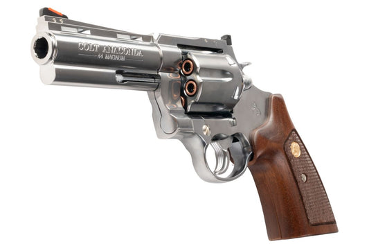 MARUSHIN アナコンダ 44 マグナム リボルバー (4 インチ) - 銀(ぎん) ウッドグリップ付き-AIRSOFT GOGO エアガン・サバゲー用品通販