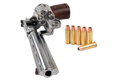 MARUSHIN アナコンダ 44 マグナム リボルバー (8 インチ) - 銀(ぎん) ウッドグリップ付き-AIRSOFT GOGO エアガン・サバゲー用品通販