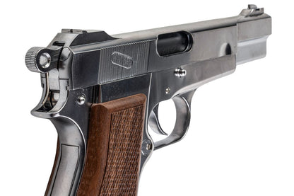 MARUSHIN ブローニング ハイパワー カナディアンモデルガン - 銀(ぎん)（木製グリップ付き）-AIRSOFT GOGO エアガン・サバゲー用品通販