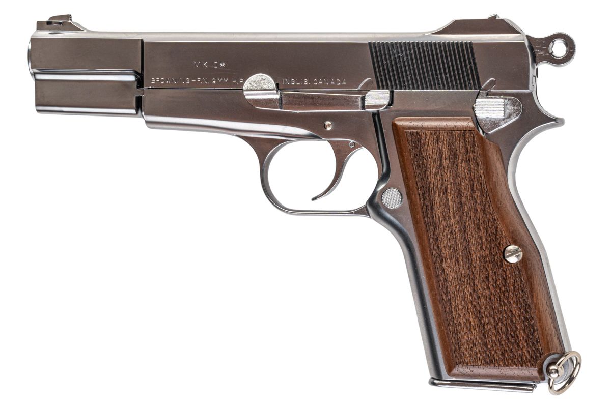 MARUSHIN ブローニング ハイパワー カナディアンモデルガン - 銀(ぎん)（木製グリップ付き）-AIRSOFT GOGO エアガン・サバゲー用品通販