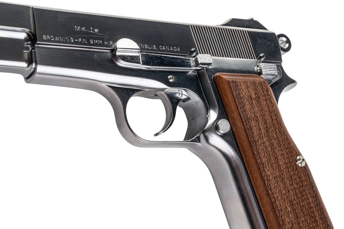 MARUSHIN ブローニング ハイパワー カナディアンモデルガン - 銀(ぎん)（木製グリップ付き）-AIRSOFT GOGO エアガン・サバゲー用品通販