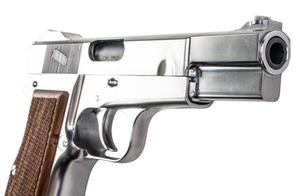MARUSHIN ブローニング ハイパワー カナディアンモデルガン - 銀(ぎん)（木製グリップ付き）-AIRSOFT GOGO エアガン・サバゲー用品通販