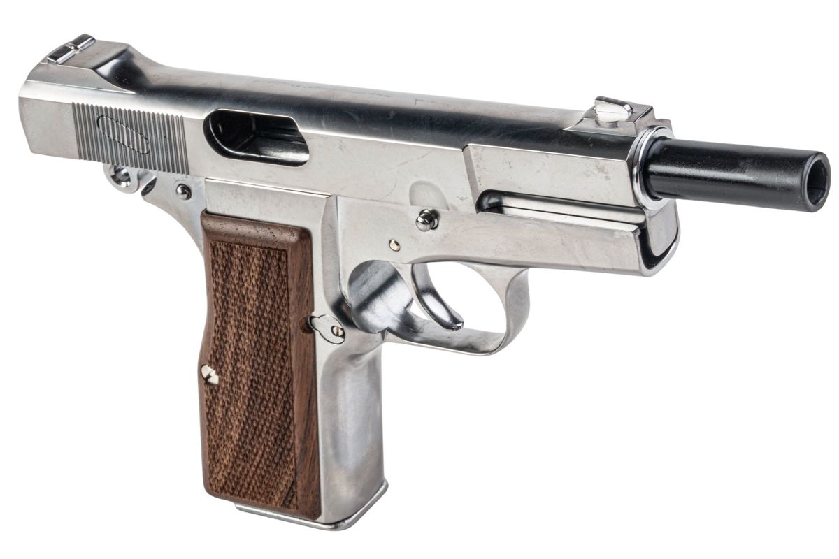 MARUSHIN ブローニング ハイパワー カナディアンモデルガン - 銀(ぎん)（木製グリップ付き）-AIRSOFT GOGO エアガン・サバゲー用品通販