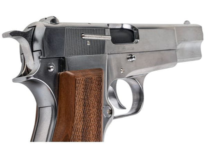 MARUSHIN ブローニング ハイパワー コマーシャルモデルガン - 銀(ぎん)（木製グリップ付き）-AIRSOFT GOGO エアガン・サバゲー用品通販