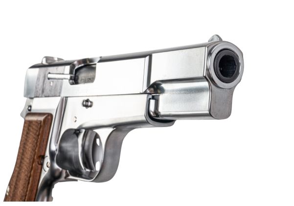 MARUSHIN ブローニング ハイパワー コマーシャルモデルガン - 銀(ぎん)（木製グリップ付き）-AIRSOFT GOGO エアガン・サバゲー用品通販