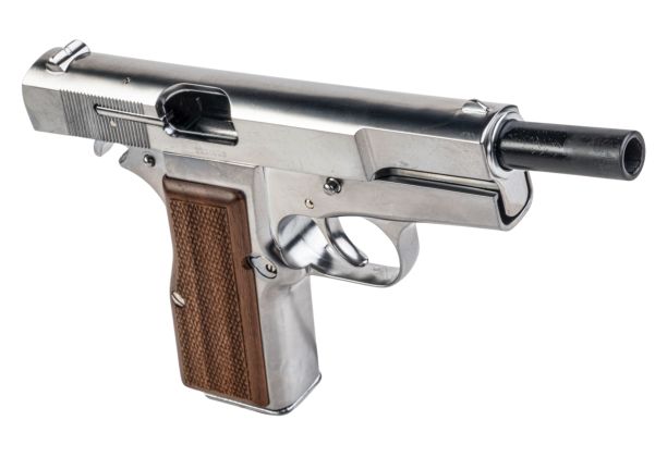 MARUSHIN ブローニング ハイパワー コマーシャルモデルガン - 銀(ぎん)（木製グリップ付き）-AIRSOFT GOGO エアガン・サバゲー用品通販