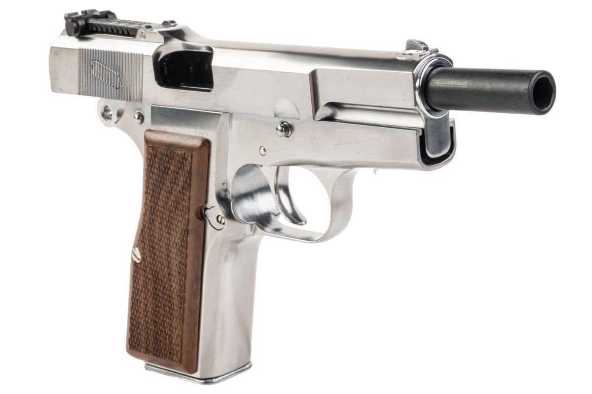 MARUSHIN ブローニング ハイパワー ミリタリーモデルガン - 銀(ぎん)（木製グリップ付き）-AIRSOFT GOGO エアガン・サバゲー用品通販