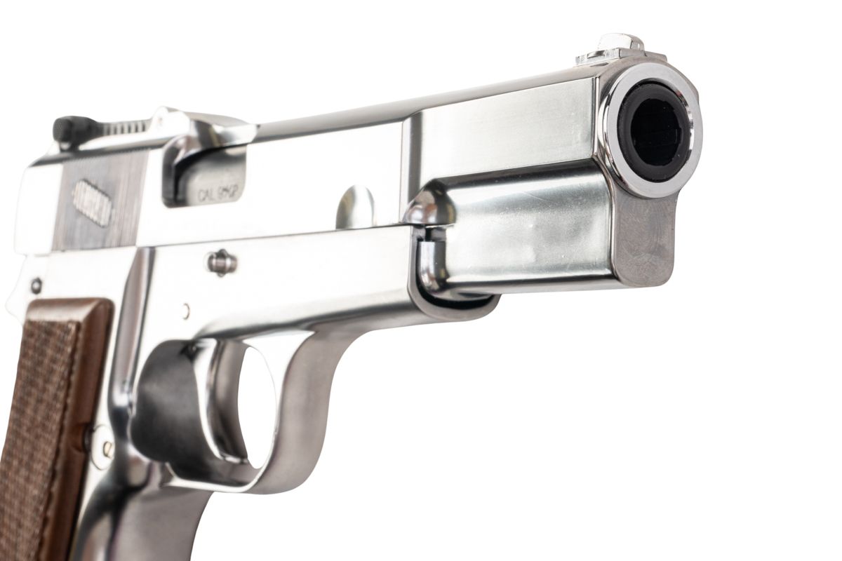 MARUSHIN ブローニング ハイパワー ミリタリーモデルガン - 銀(ぎん)（木製グリップ付き）-AIRSOFT GOGO エアガン・サバゲー用品通販