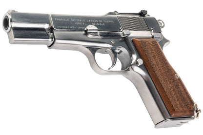 MARUSHIN ブローニング ハイパワー ミリタリーモデルガン - 銀(ぎん)（木製グリップ付き）-AIRSOFT GOGO エアガン・サバゲー用品通販