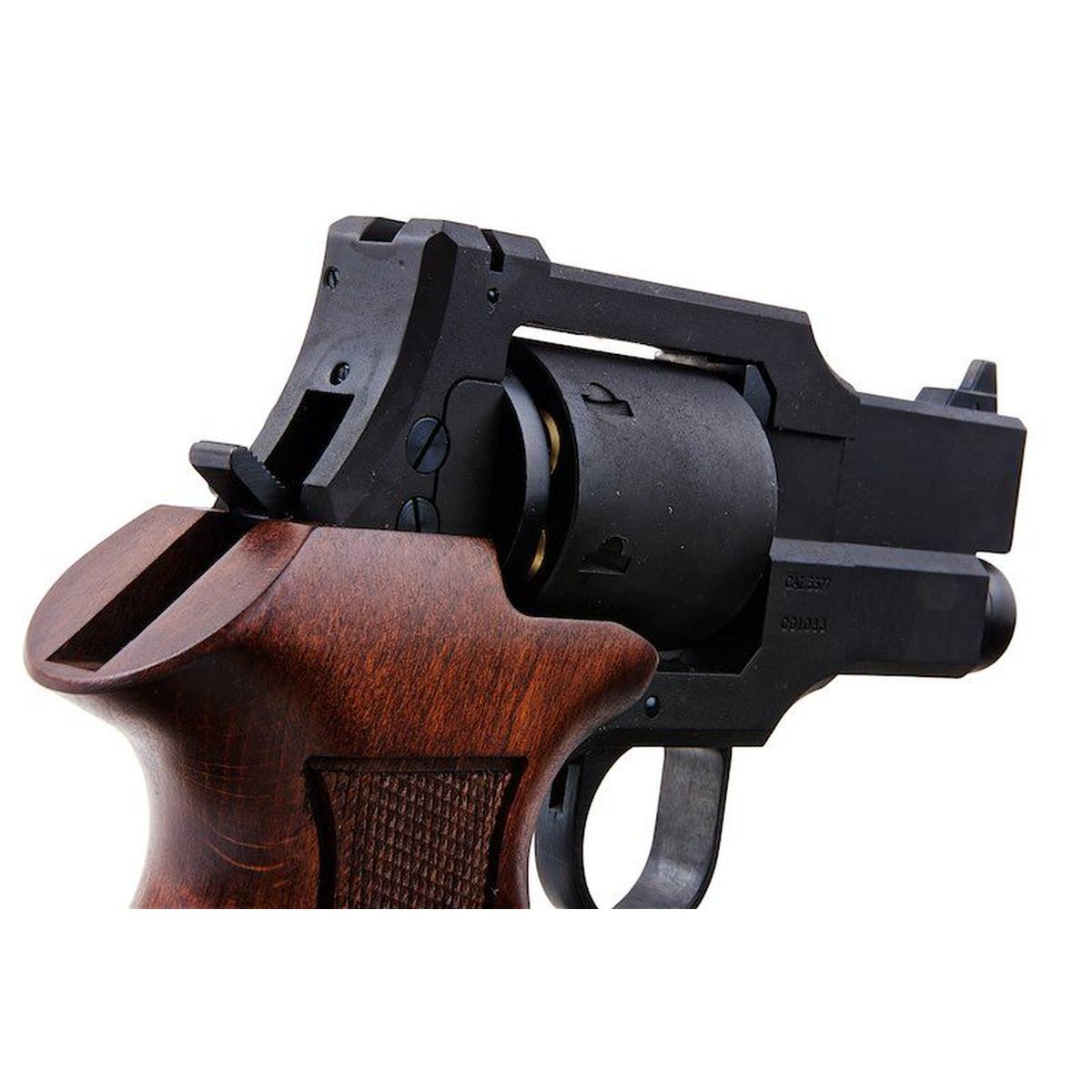 Marushin マテバ ガス リボルバー 3 インチ - ブラック (ヘビーウェイト ウッド グリップ バージョン)-AIRSOFT GOGO エアガン・サバゲー用品通販