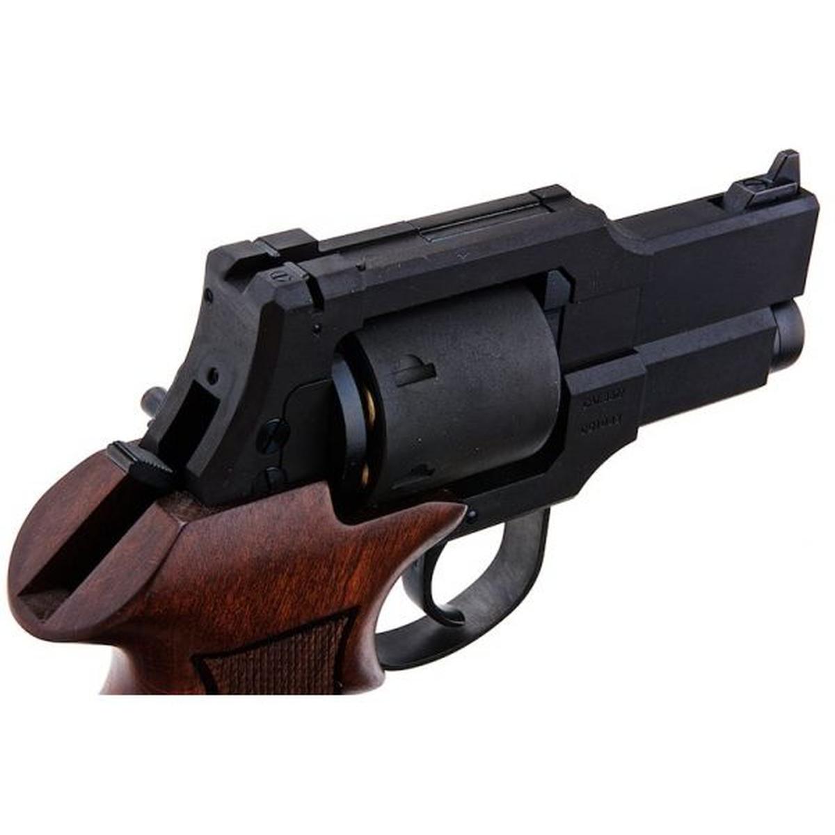 Marushin マテバ ガス リボルバー 3 インチ - ブラック (ヘビーウェイト ウッド グリップ バージョン)-AIRSOFT GOGO エアガン・サバゲー用品通販